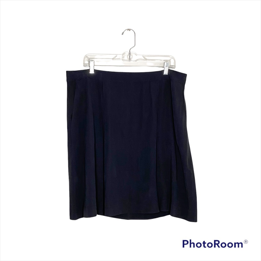 Eileen Fisher Silk Black Pocket Skirt Size Large
